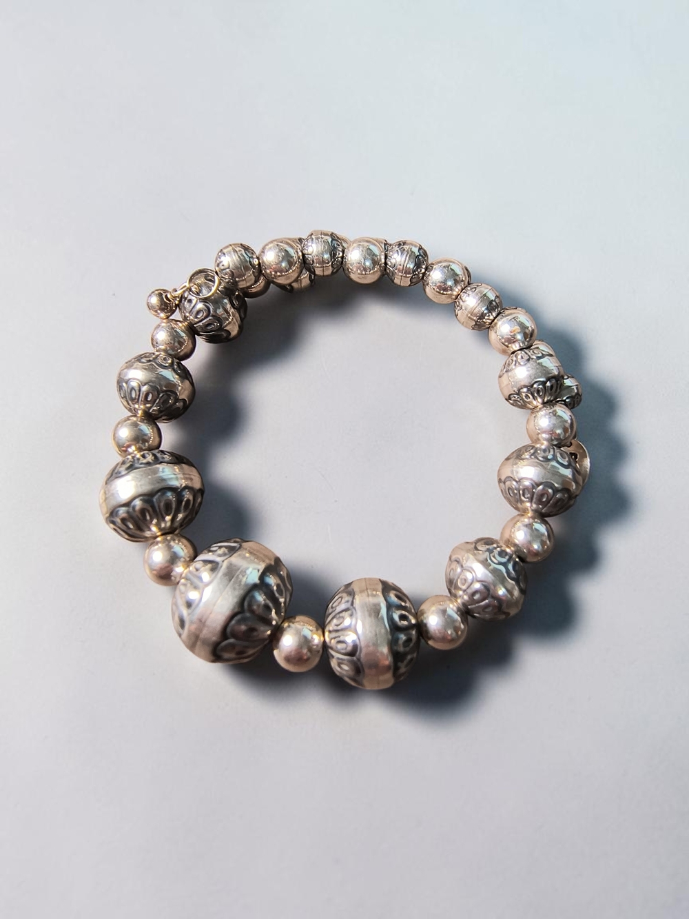 Vintage Carolyn Pollack Sterling Silver Beaded Wrap Bracelet